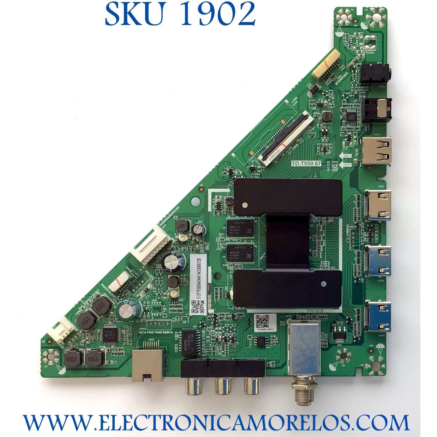 MAIN PARA TV INSIGNIA HD SMART / NUMERO DE PARTE 515YT9500M04 / TD.T950.67 / 515YT9500M04M1M33000728 / A21032239-0A00111 / 2020002195 / 536D42AOPF17 / PANEL JE415D3HA0L / MODELO NS-42F201NA22